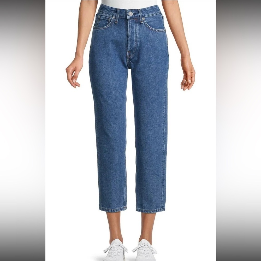 Rag & Bone Maya High Rise Ankle Slim Straight Leg Jeans in Indigo Size 28 $268